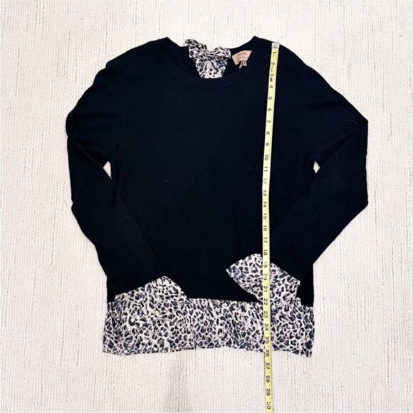 Kachel X Anthropologie | Cashmere Blend Leopard
Ruffle Hem Sweater Black 14 - Picture 7 of 13